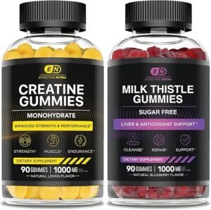 Creatine Monohydrate Gummies 90ct & Sugar Free Milk Thistle Gummies 90ct