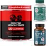 Muscle Gain Bundle – 5-HTP Supplement for Energy, Creatine Monohydrate Gummies 5g for Growth, Choline Bitartrate for Liver – 120 Creatine…