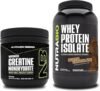 NutraBio Creatine Monohydrate, Unflavored, 150g and Whey Protein Isolate, Dutch Chocolate, Supplement Bundle - Muscle Energy, Lean Muscle Growth, Recovery, and Strength