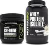 NutraBio Creatine Monohydrate, Unflavored, 150g and Whey Protein Isolate, Unflavored, Supplement Bundle - Muscle Energy, Lean Muscle Growth, Recovery, and Strength