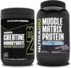 NutraBio Creatine Monohydrate, Unflavored, (300 g) and Muscle Matrix Protein Powder, (Confetti Cake) Supplement Bundle – Muscle Energy, Maximum Growth, Recovery, and Strength