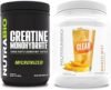 NutraBio Creatine Monohydrate, Unflavored, (500 g) and Clear Whey Protein Isolate, (Mango Mist) Supplement Bundle – Muscle Energy, Maximum Growth, Recovery, and Strength