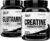 Nutrex Research Creatine Monohydrate Powder 200 Serv & L Glutamine Powder 200 Serv Bundle